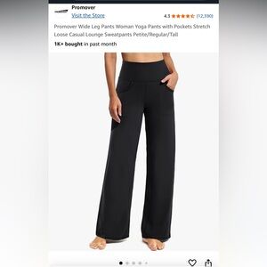 Promover Wide Leg Pants with Pockets Stretch Loose Casual Lounge Sweatpants